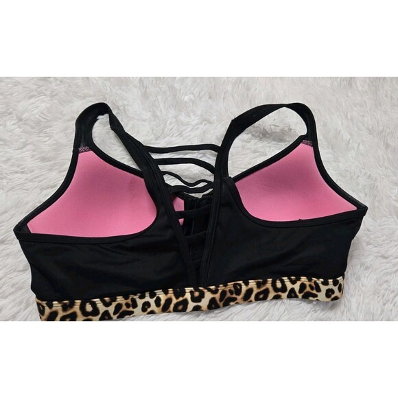 Victoria's Secret PINK Ultimate Push-Up Polka Dot Racerback Zip Bra Size Large - Picture 4 of 9